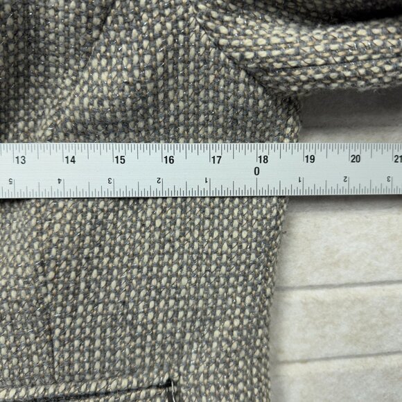 Talbots Tweed Jacket Gray Wool Blend Zip-Up Cuff Blazer Career Sport Coat 6P - Picture 15 of 16